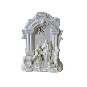 Vintage Ceramic Light Up Standing Nativity Scene